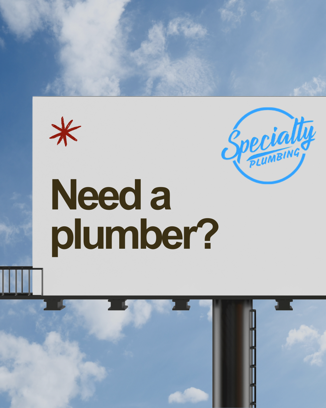 Billboard sign with a general CTA - General Plumbing